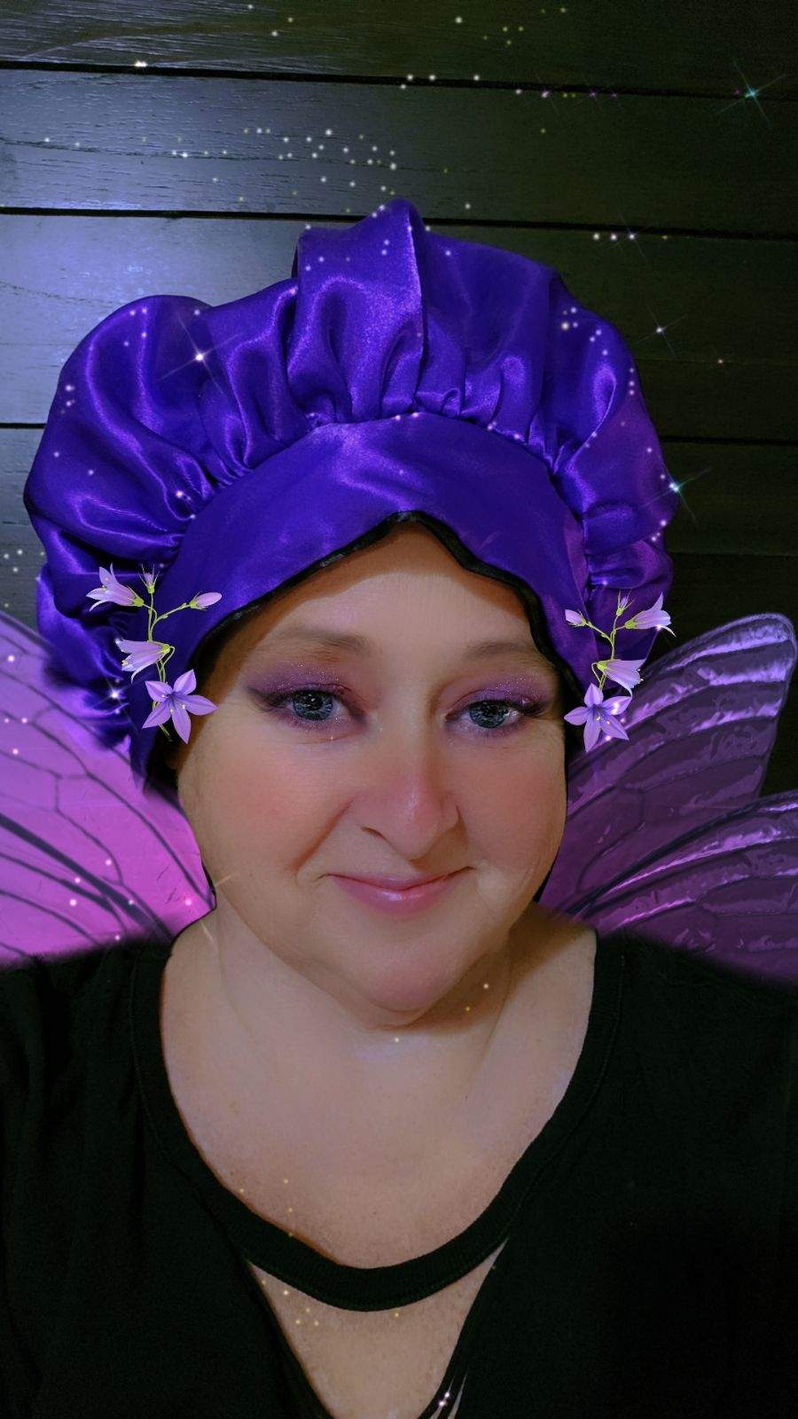 Black/Purple Reversible Bonnets