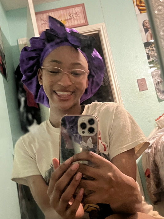 Black/Purple Reversible Bonnets