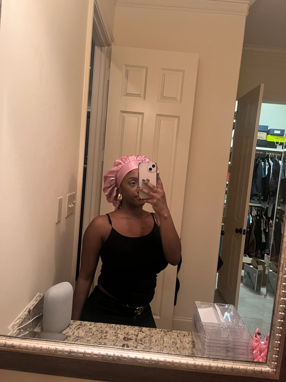 Brown/Pink Reversible Bonnet