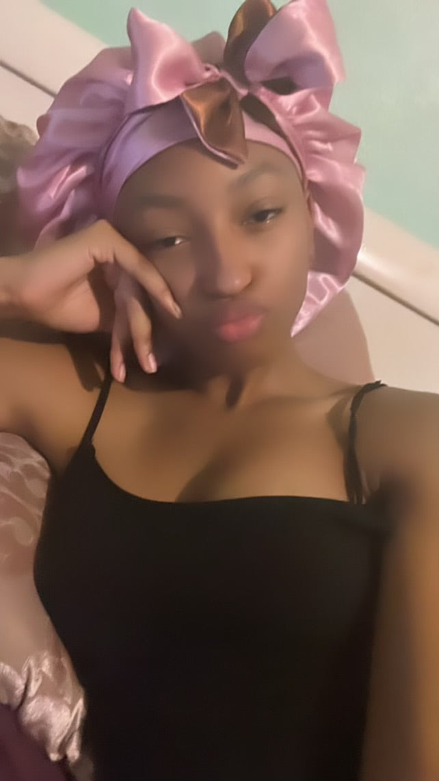 Brown/Pink Reversible Bonnet
