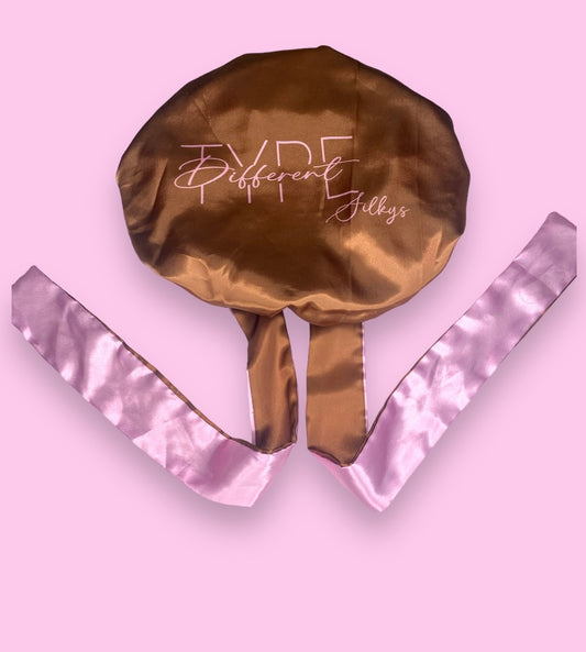 Brown/Pink Reversible Bonnet