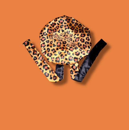 Cheetah Print/ Black Reversible Bonnet