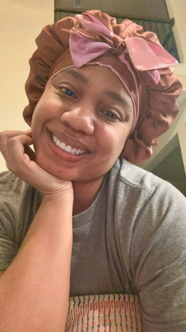 Brown/Pink Reversible Bonnet