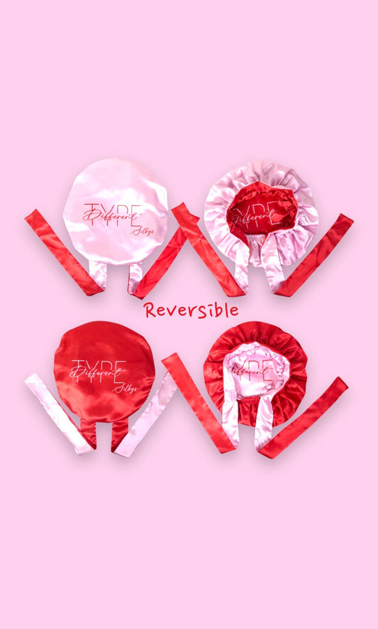*Special Valentine’s Day* Red & Pink Reversible Bonnet