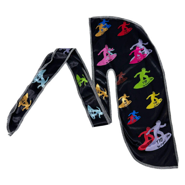 Black Friday Special DURAG! Black w/ Multicolor logos!